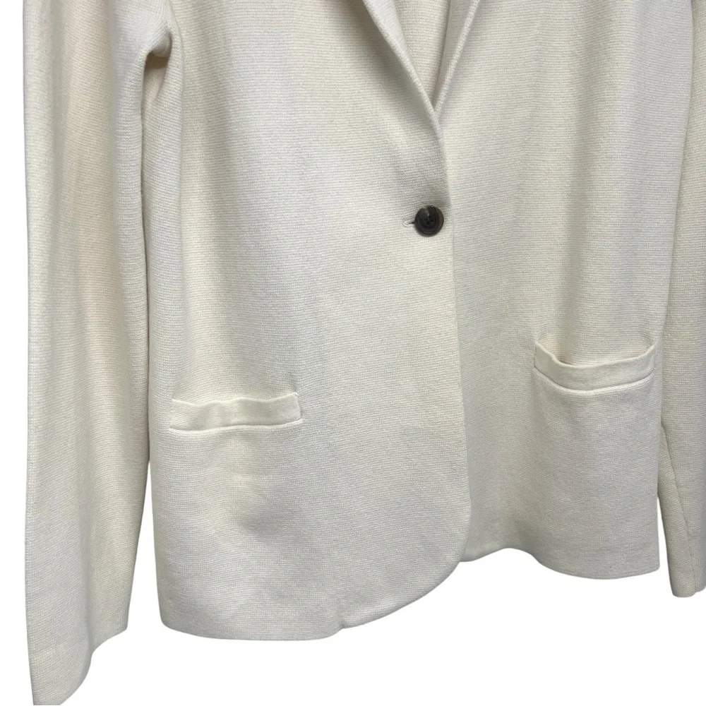 J. Crew Factory Schoolboy Sweater Blazer Ivory Single Button Women’s Large - Picture 6 of 10